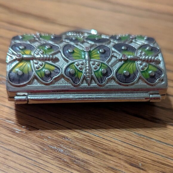 Vintage Judith Leiber for Neiman Marcus Butterfly Pill box And Key Chain - Picture 8 of 9